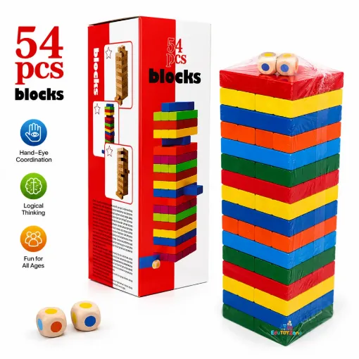 Picture of 54 Pieces Block Wiss/Jenga Toy (Dominos) Large Size
