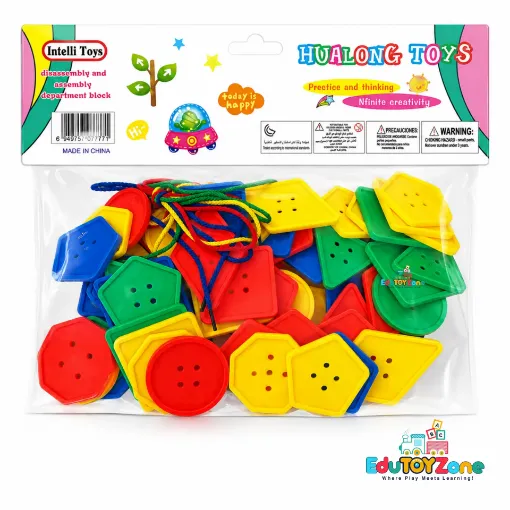 Picture of Geometric Button Lacing Toy for Kids – 50 Pcs