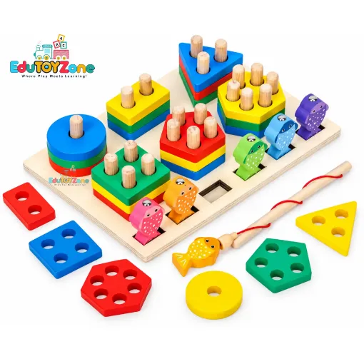 Picture of Wooden Two In One 6 Sets Fishing Column