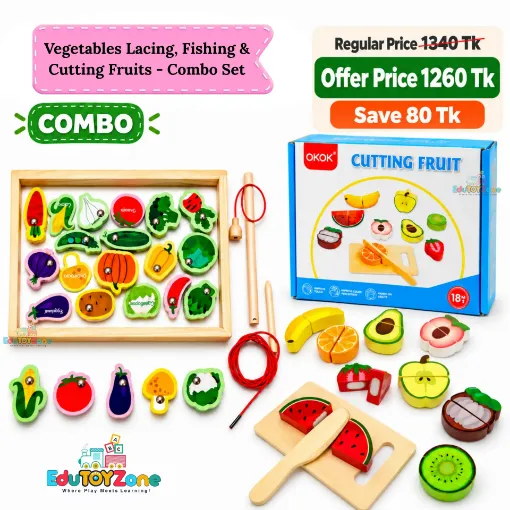 Picture of Vegetables Lacing, Fishing & Cutting Fruits - Combo Set