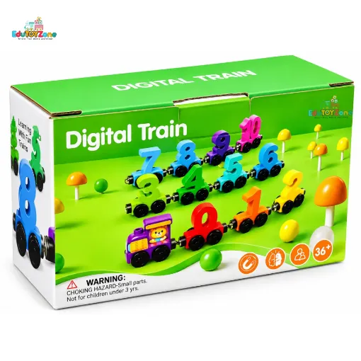Picture of Magnetic Wooden Train With Number
