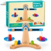 Picture of Wooden Balance Scale Toy for Kids with Colorful Weights