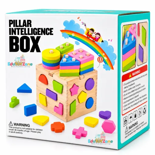 Picture of Wooden Shape Sorting & Pillar Stacking Box
