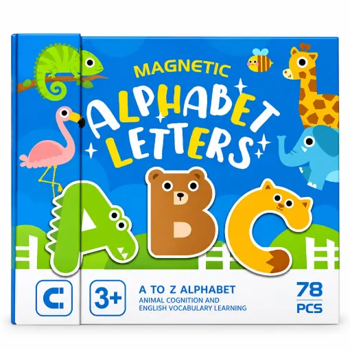 Picture of Magnetic Alphabet Letters Set – Uppercase & Lowercase 78 Pcs