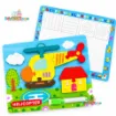Picture of Colorful Jigsaw Puzzle with White Board