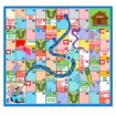 Goofi Ludo Adventure – Germ War Board Game showing a colorful 100-square snakes and ladders board with germ characters, ladders, safe home, Bangla instructions and challenge squares.