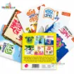 Goofi EI Series – Bangla Emotional Intelligence Story Books (5 Pcs) showing five colorful illustrated Bengali children's books alongside the yellow EI Series box back cover with book titles, story illustrations and series information.